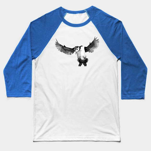 bird of the fly wpap grayscale Baseball T-Shirt by Rizkydwi